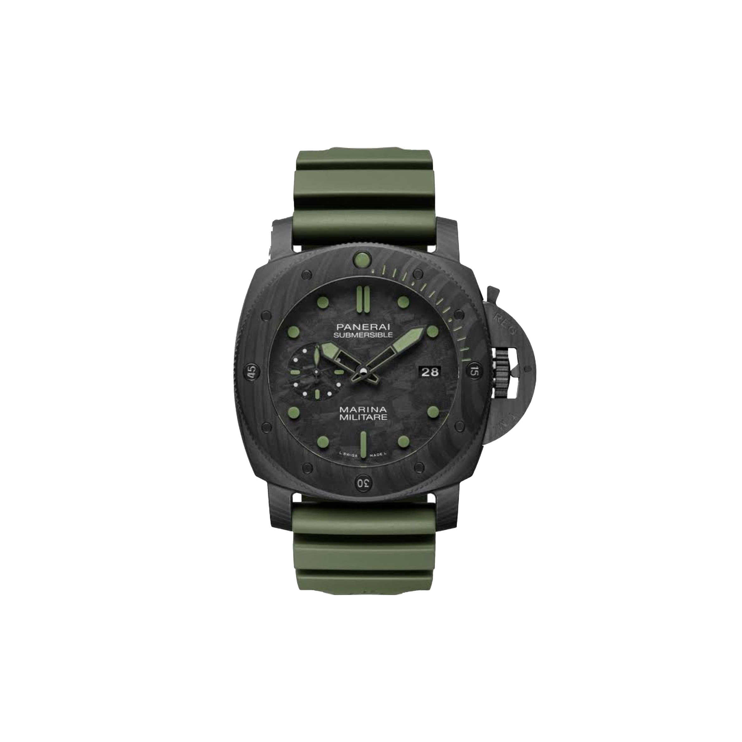 PANERAI SUBMERSIBLE MARINA MILITARECARBOTECH WATCH 47MM PAM00961